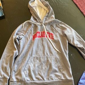 Montclair State hoodie, grey.